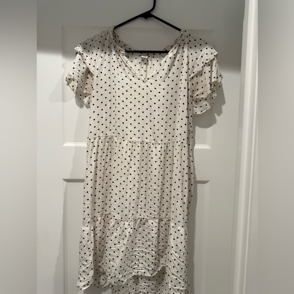 Old Navy Cream Polka Dot Dress
